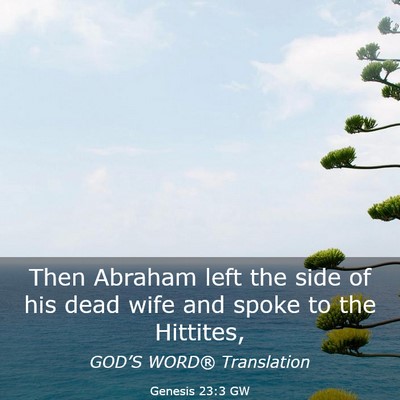 Picture 03 - Genesis 23:3 GW - Then Abraham left the side of his dead wife and - Bible Verse Picture
