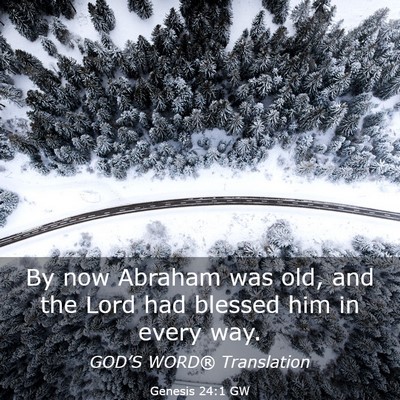 Picture 03 - Genesis 24:1 GW - By now Abraham was old, and the Lord had blessed - Bible Verse Picture