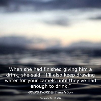 Picture 03 - Genesis 24:19 GW - When she had finished giving him a drink, she - Bible Verse Picture