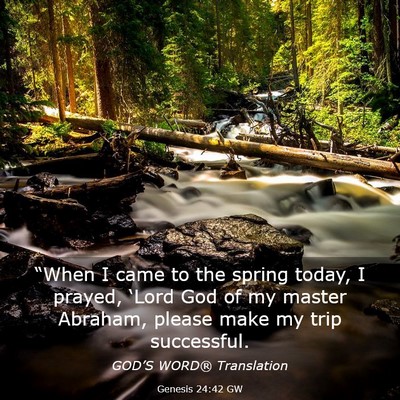 Picture 03 - Genesis 24:42 GW - “When I came to the spring today, I prayed, - Bible Verse Picture