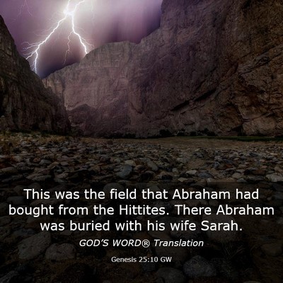 Picture 03 - Genesis 25:10 GW - This was the field that Abraham had bought from - Bible Verse Picture