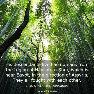 Picture 03 - Genesis 25:18 GW - His descendants lived as nomads from the region - Bible Verse Picture