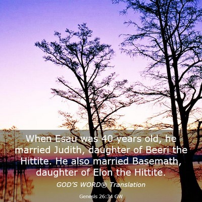Picture 03 - Genesis 26:34 GW - When Esau was 40 years old, he married Judith, - Bible Verse Picture