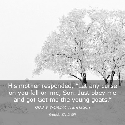 Picture 03 - Genesis 27:13 GW - His mother responded, “Let any curse on you - Bible Verse Picture
