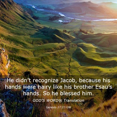 Picture 03 - Genesis 27:23 GW - He didn’t recognize Jacob, because his hands - Bible Verse Picture