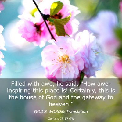 Picture 03 - Genesis 28:17 GW - Filled with awe, he said, “How awe-inspiring - Bible Verse Picture