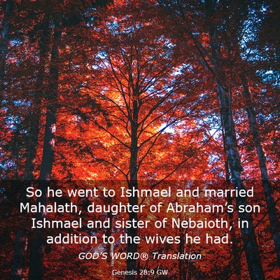 Picture 03 - Genesis 28:9 GW - So he went to Ishmael and married Mahalath, - Bible Verse Picture