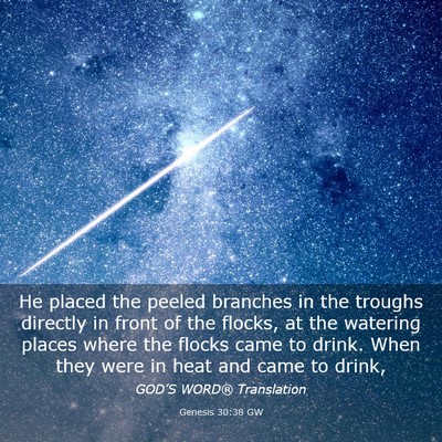 Picture 03 - Genesis 30:38 GW - He placed the peeled branches in the troughs - Bible Verse Picture