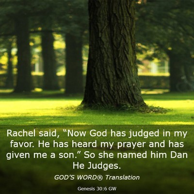 Picture 03 - Genesis 30:6 GW - Rachel said, “Now God has judged in my favor. - Bible Verse Picture