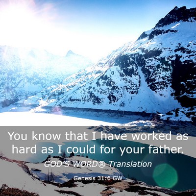 Picture 03 - Genesis 31:6 GW - You know that I have worked as hard as I could - Bible Verse Picture
