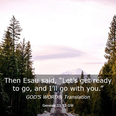 Picture 03 - Genesis 33:12 GW - Then Esau said, “Let’s get ready to go, and - Bible Verse Picture