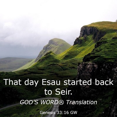 Picture 03 - Genesis 33:16 GW - That day Esau started back to - Bible Verse Picture