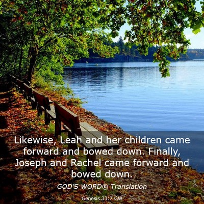 Picture 03 - Genesis 33:7 GW - Likewise, Leah and her children came forward and - Bible Verse Picture