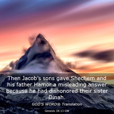 Picture 03 - Genesis 34:13 GW - Then Jacob’s sons gave Shechem and his father - Bible Verse Picture