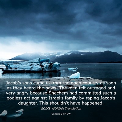 Picture 03 - Genesis 34:7 GW - Jacob’s sons came in from the open country as - Bible Verse Picture