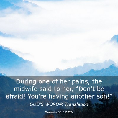 Picture 03 - Genesis 35:17 GW - During one of her pains, the midwife said to her, - Bible Verse Picture