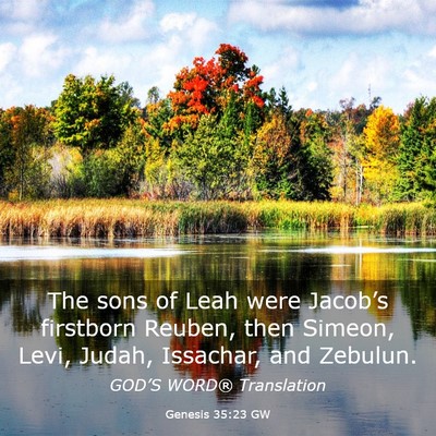 Picture 03 - Genesis 35:23 GW - The sons of Leah were Jacob’s firstborn Reuben, - Bible Verse Picture