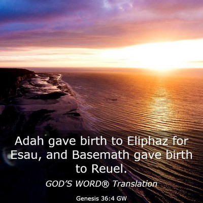 Picture 03 - Genesis 36:4 GW - Adah gave birth to Eliphaz for Esau, and Basemath - Bible Verse Picture