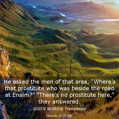 Picture 03 - Genesis 38:21 GW - He asked the men of that area, “Where’s that - Bible Verse Picture