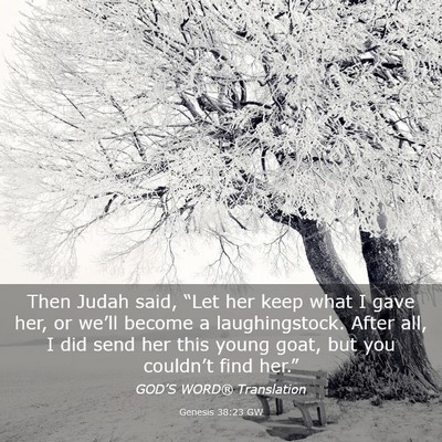 Picture 03 - Genesis 38:23 GW - Then Judah said, “Let her keep what I gave her, - Bible Verse Picture
