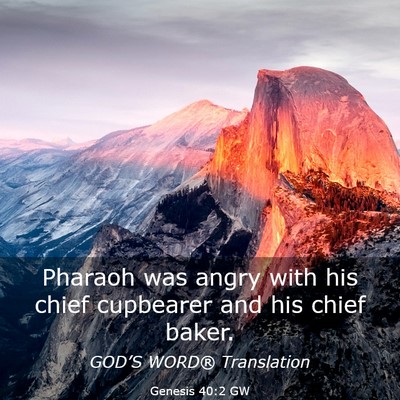 Picture 03 - Genesis 40:2 GW - Pharaoh was angry with his chief cupbearer and - Bible Verse Picture