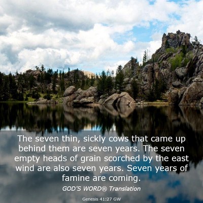 Picture 03 - Genesis 41:27 GW - The seven thin, sickly cows that came up behind - Bible Verse Picture