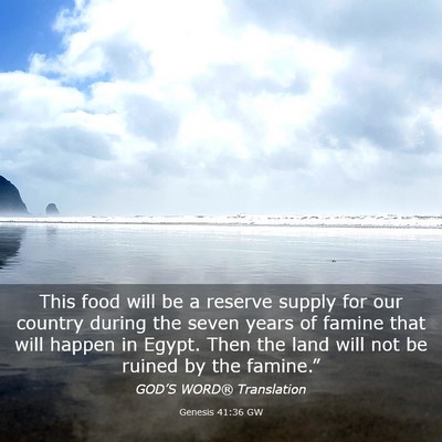 Picture 03 - Genesis 41:36 GW - This food will be a reserve supply for our - Bible Verse Picture