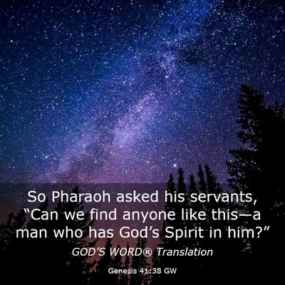 Picture 03 - Genesis 41:38 GW - So Pharaoh asked his servants, “Can we find - Bible Verse Picture