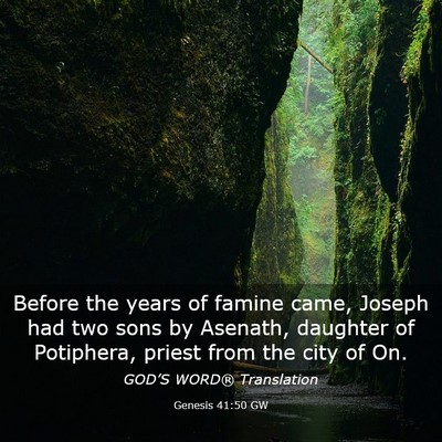Picture 03 - Genesis 41:50 GW - Before the years of famine came, Joseph had two - Bible Verse Picture