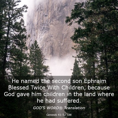 Picture 03 - Genesis 41:52 GW - He named the second son Ephraim Blessed Twice - Bible Verse Picture