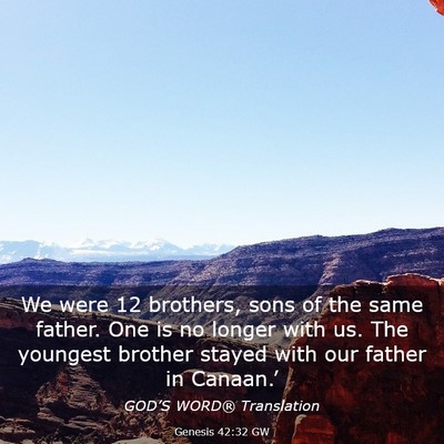 Picture 03 - Genesis 42:32 GW - We were 12 brothers, sons of the same father. One - Bible Verse Picture