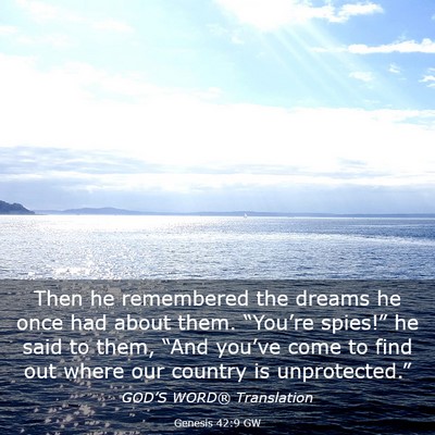 Picture 03 - Genesis 42:9 GW - Then he remembered the dreams he once had about - Bible Verse Picture