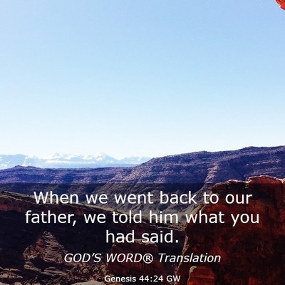Picture 03 - Genesis 44:24 GW - When we went back to our father, we told him what - Bible Verse Picture