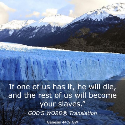 Picture 03 - Genesis 44:9 GW - If one of us has it, he will die, and the rest of - Bible Verse Picture