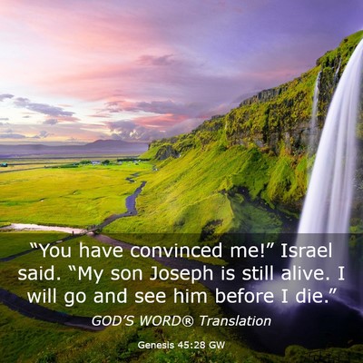 Picture 03 - Genesis 45:28 GW - “You have convinced me!” Israel said. “My - Bible Verse Picture