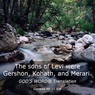 Picture 03 - Genesis 46:11 GW - The sons of Levi were Gershon, Kohath, and - Bible Verse Picture
