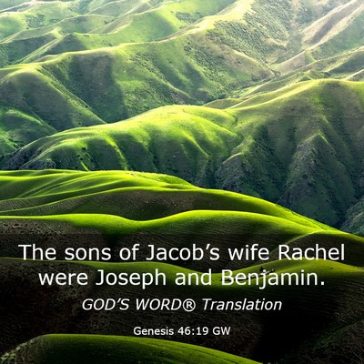 Picture 03 - Genesis 46:19 GW - The sons of Jacob’s wife Rachel were Joseph and - Bible Verse Picture