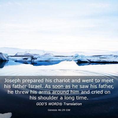 Picture 03 - Genesis 46:29 GW - Joseph prepared his chariot and went to meet his - Bible Verse Picture