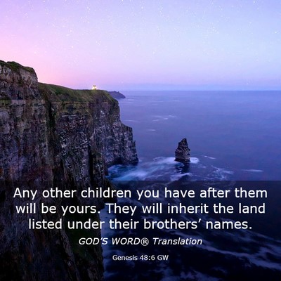Picture 03 - Genesis 48:6 GW - Any other children you have after them will be - Bible Verse Picture