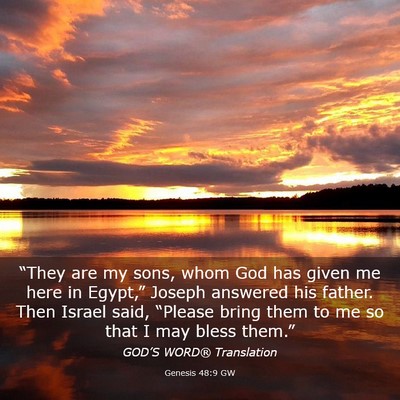 Picture 03 - Genesis 48:9 GW - “They are my sons, whom God has given me here - Bible Verse Picture