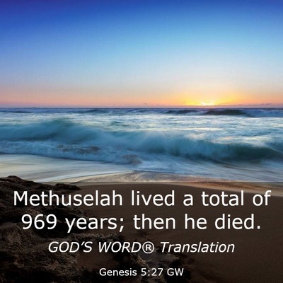 Picture 03 - Genesis 5:27 GW - Methuselah lived a total of 969 years; then he - Bible Verse Picture