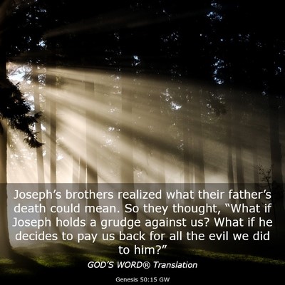 Picture 03 - Genesis 50:15 GW - Joseph’s brothers realized what their - Bible Verse Picture