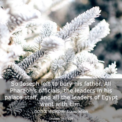 Picture 03 - Genesis 50:7 GW - So Joseph left to bury his father. All - Bible Verse Picture