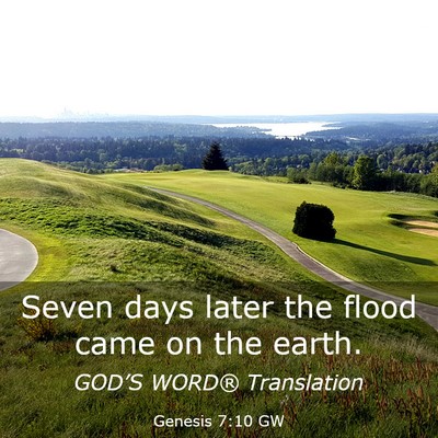 Picture 03 - Genesis 7:10 GW - Seven days later the flood came on the - Bible Verse Picture