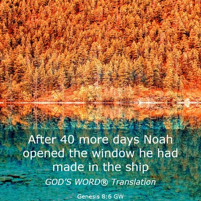 Picture 03 - Genesis 8:6 GW - After 40 more days Noah opened the window he had - Bible Verse Picture