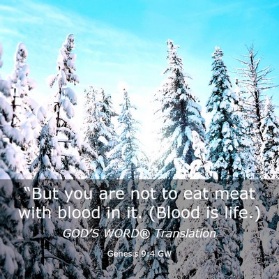 Picture 03 - Genesis 9:4 GW - “But you are not to eat meat with blood in it. - Bible Verse Picture