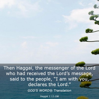 Picture 03 - Haggai 1:13 GW - Then Haggai, the messenger of the Lord who had - Bible Verse Picture