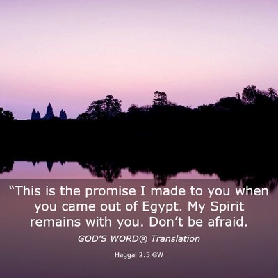 Picture 03 - Haggai 2:5 GW - “This is the promise I made to you when you - Bible Verse Picture