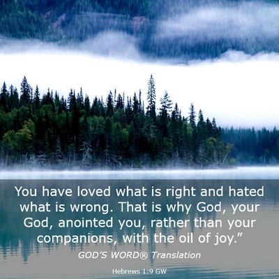 Picture 03 - Hebrews 1:9 GW - You have loved what is right and hated what is - Bible Verse Picture