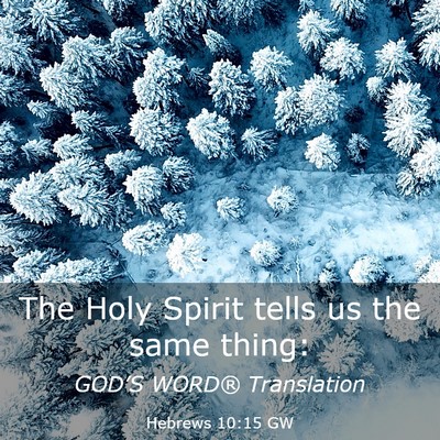 Picture 03 - Hebrews 10:15 GW - The Holy Spirit tells us the same - Bible Verse Picture